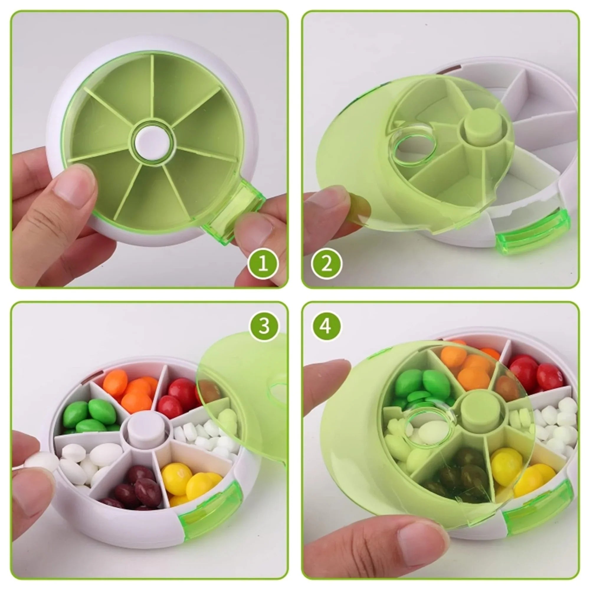 Buy 1 Get 1 Free Rotating Pill Box Medicine Storage Organizer